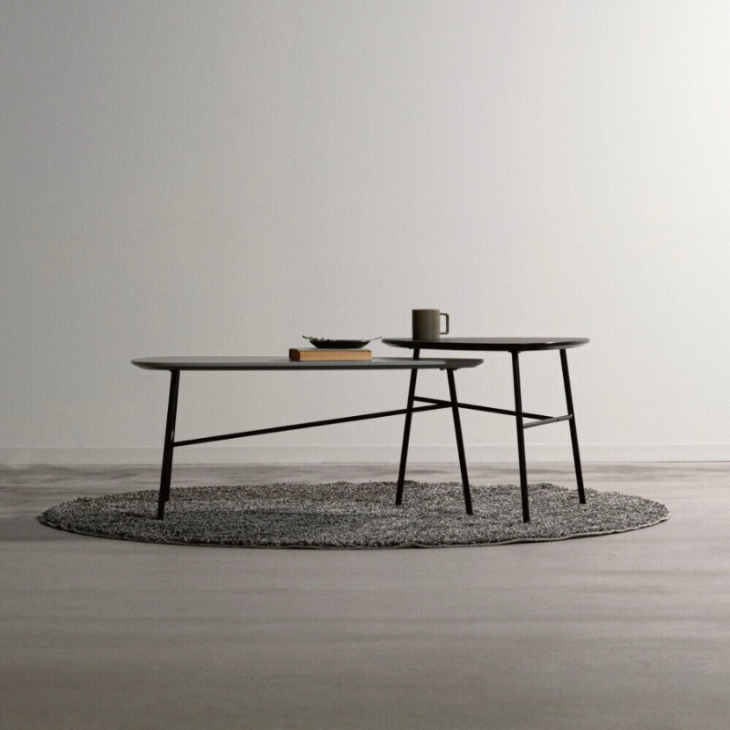 サイドテーブル 幅93cm モダンな黒脚と耐久天板でリビングをスマートに