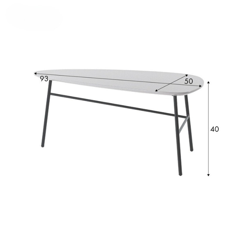 サイドテーブル 幅93cm モダンな黒脚と耐久天板でリビングをスマートに