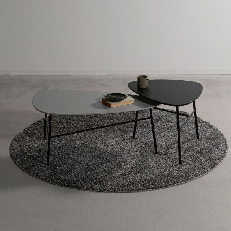 サイドテーブル 幅60cm モダンな黒脚と耐久天板でリビングをスマートに