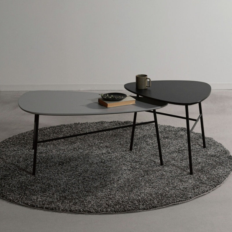 サイドテーブル 幅60cm モダンな黒脚と耐久天板でリビングをスマートに