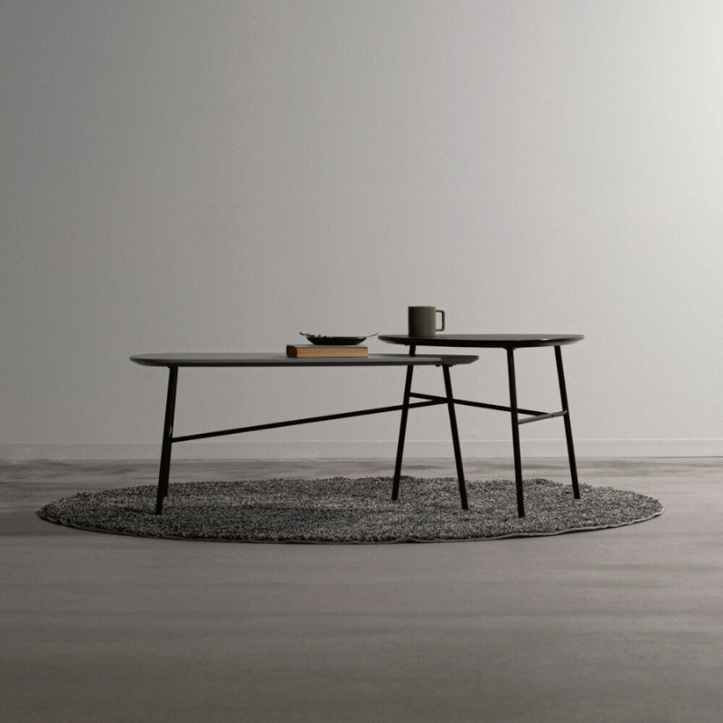 サイドテーブル 幅60cm モダンな黒脚と耐久天板でリビングをスマートに