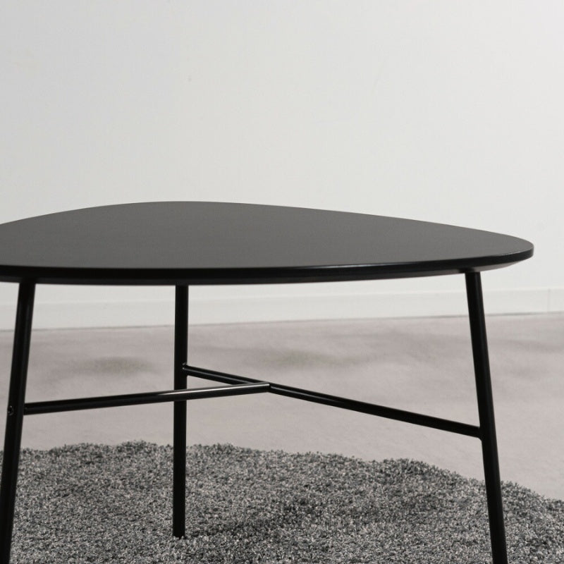 サイドテーブル 幅60cm モダンな黒脚と耐久天板でリビングをスマートに