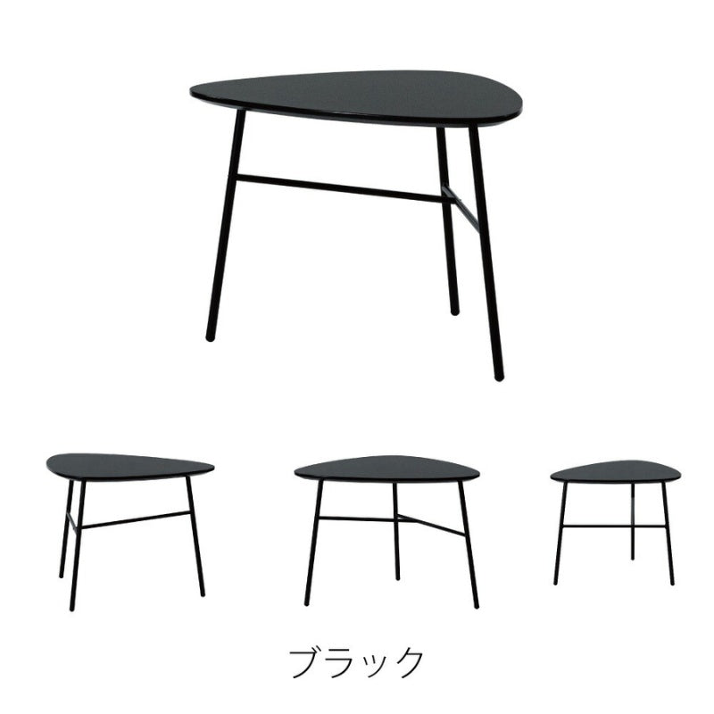 サイドテーブル 幅60cm モダンな黒脚と耐久天板でリビングをスマートに