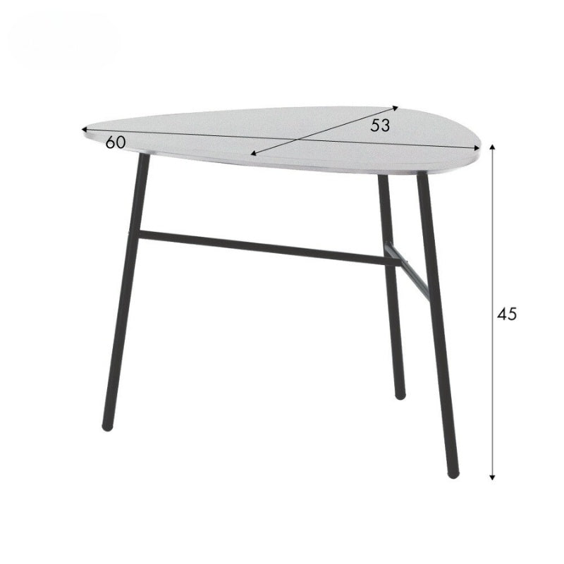 サイドテーブル 幅60cm モダンな黒脚と耐久天板でリビングをスマートに