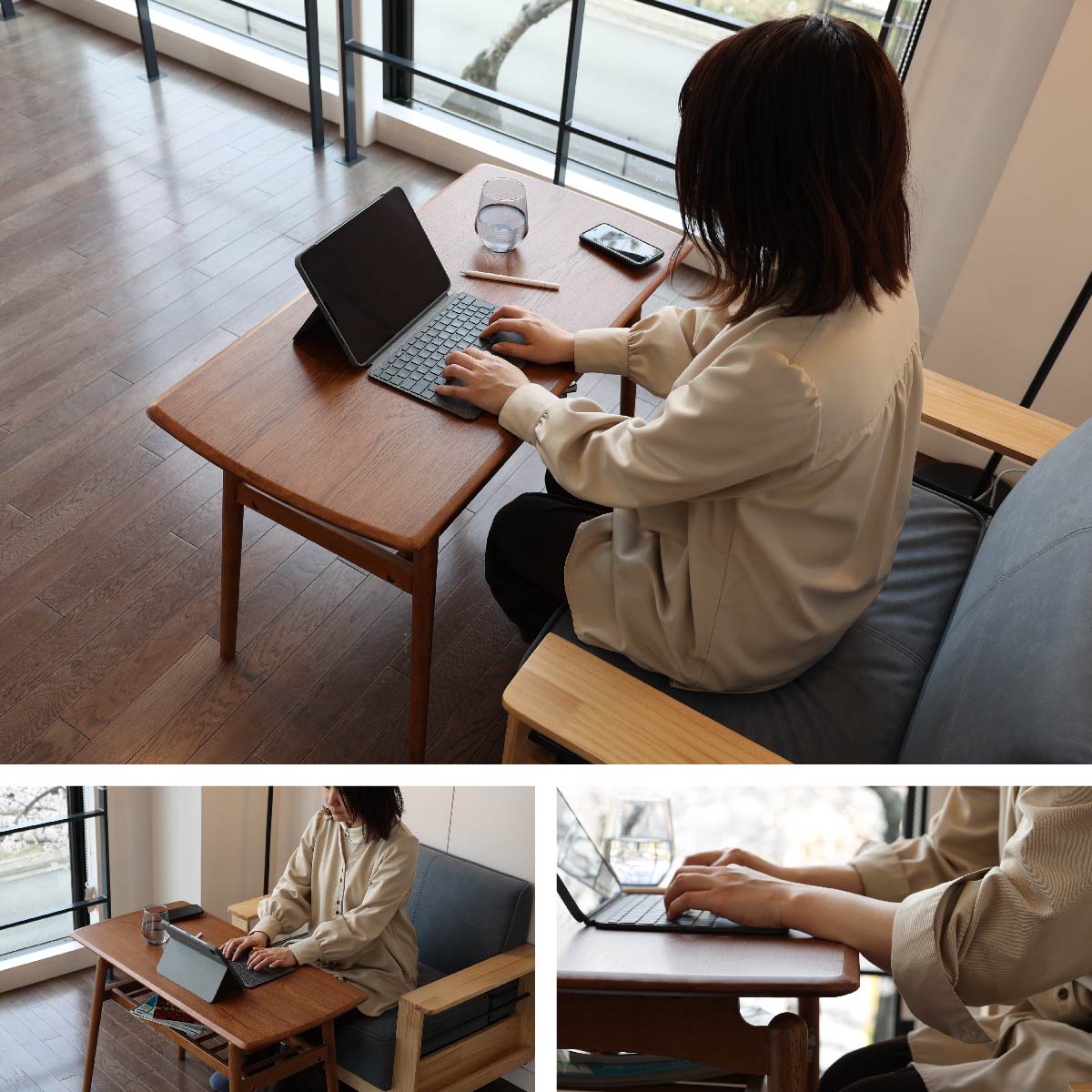 ソファ専用のハイテーブル リモートワークに最適