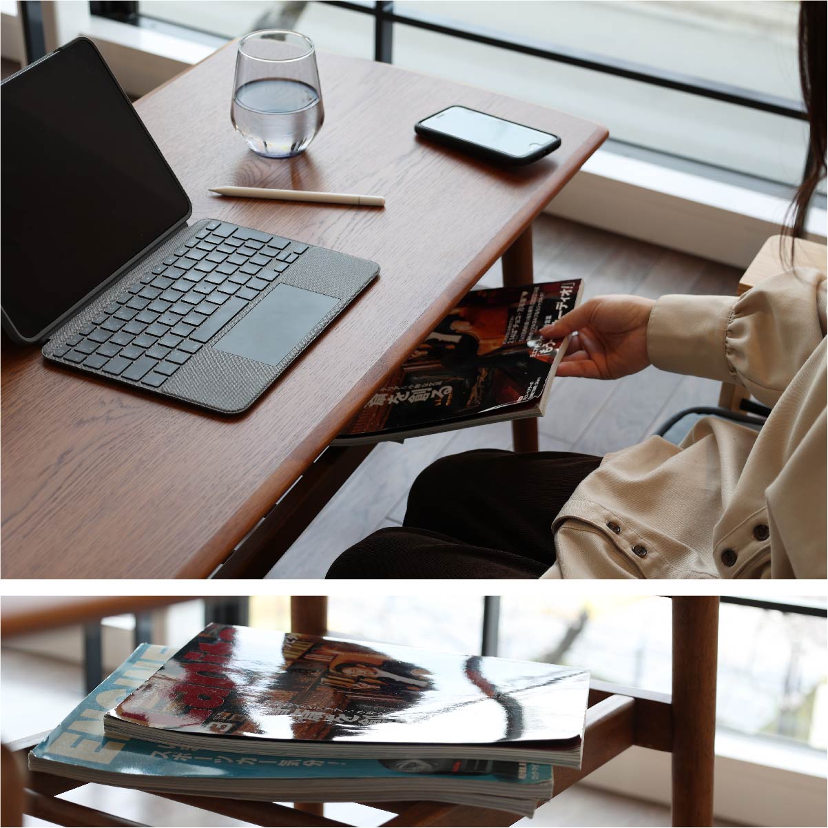 ソファ専用のハイテーブル リモートワークに最適