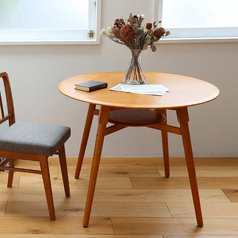 コンパクトな円形ダイニングテーブル 直径90cm 1人~2人 丸テーブル