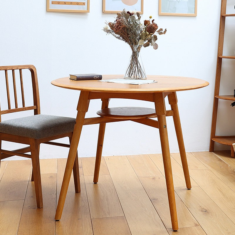 コンパクトな円形ダイニングテーブル 直径90cm 1人~2人 丸テーブル