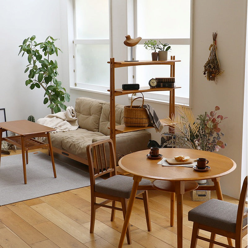 コンパクトな円形ダイニングテーブル 直径90cm 1人~2人 丸テーブル