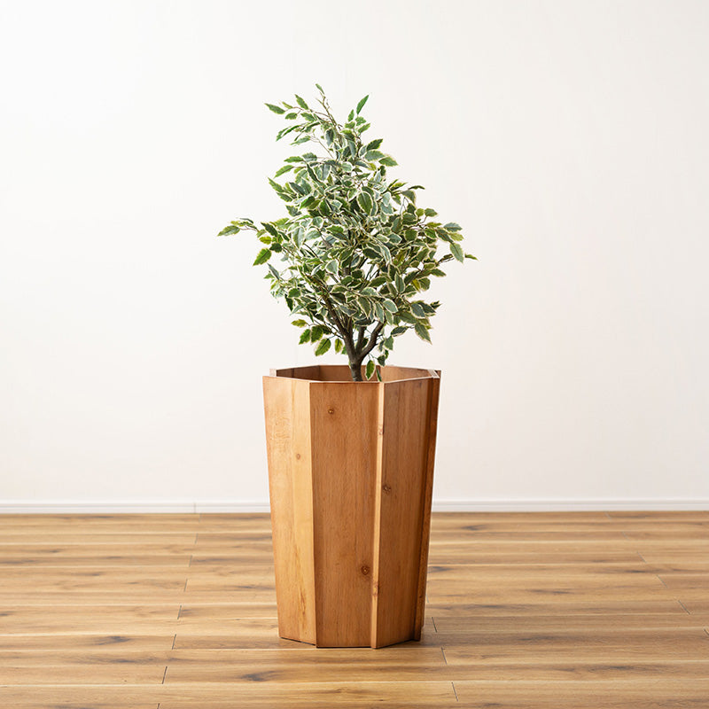 植物を鉢のまま入れるだけウッドプランターL