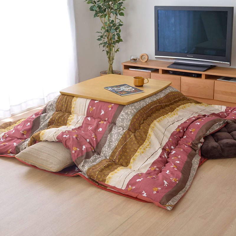 【掛敷セット】和調のウサギ柄こたつ布団掛敷セット こよみ こたつ掛け布団と敷き布団2点セット