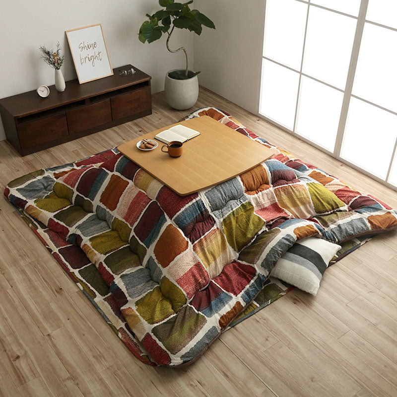 【掛敷セット】パッチワーク風デザインのこたつ布団掛敷セット ムーブ こたつ掛け布団と敷き布団2点セット