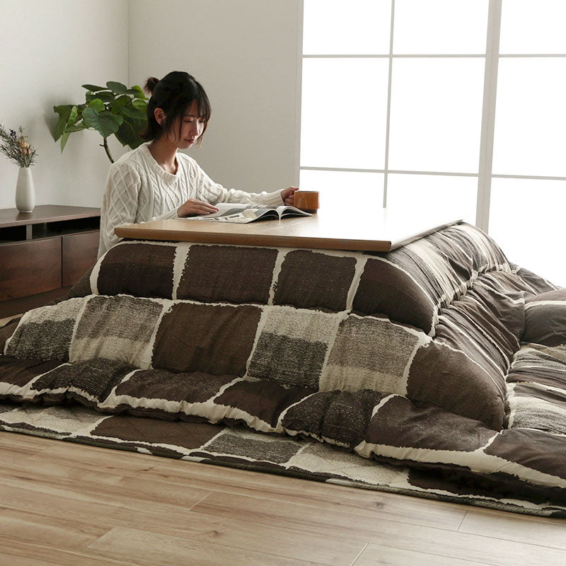 【掛敷セット】パッチワーク風デザインのこたつ布団掛敷セット ムーブ こたつ掛け布団と敷き布団2点セット