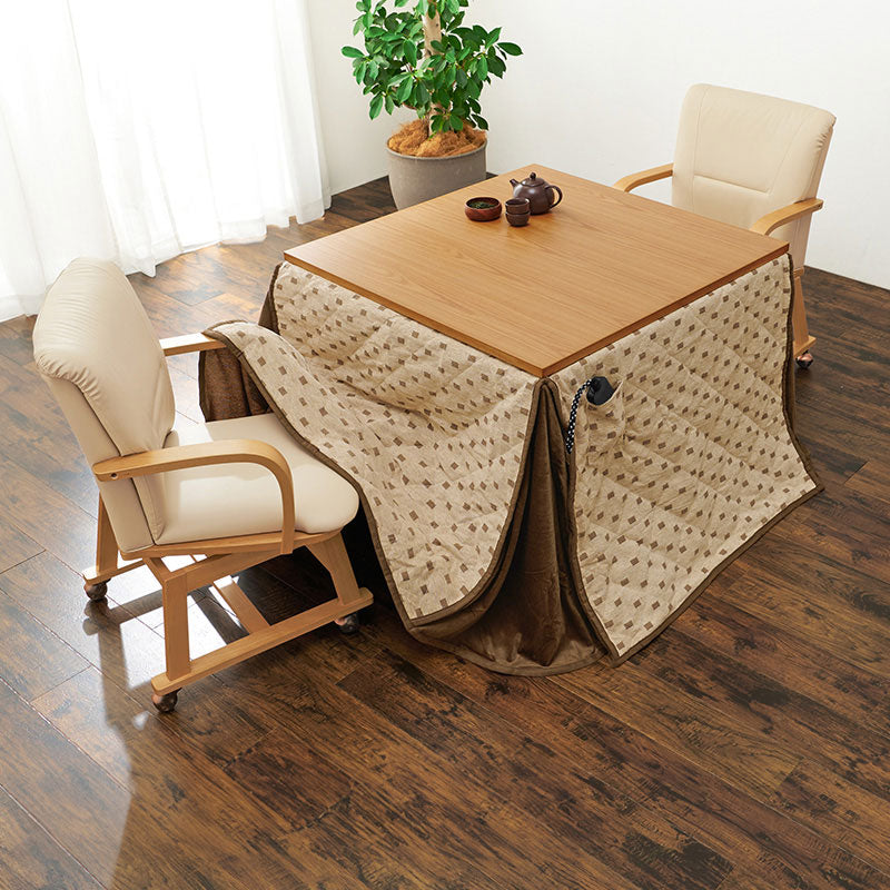 ダイニングテーブル・チェア・こたつ布団4点セット ハイタイプ幅90cm