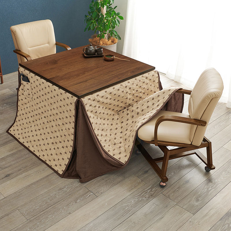 ダイニングテーブル・チェア・こたつ布団4点セット ハイタイプ幅90cm