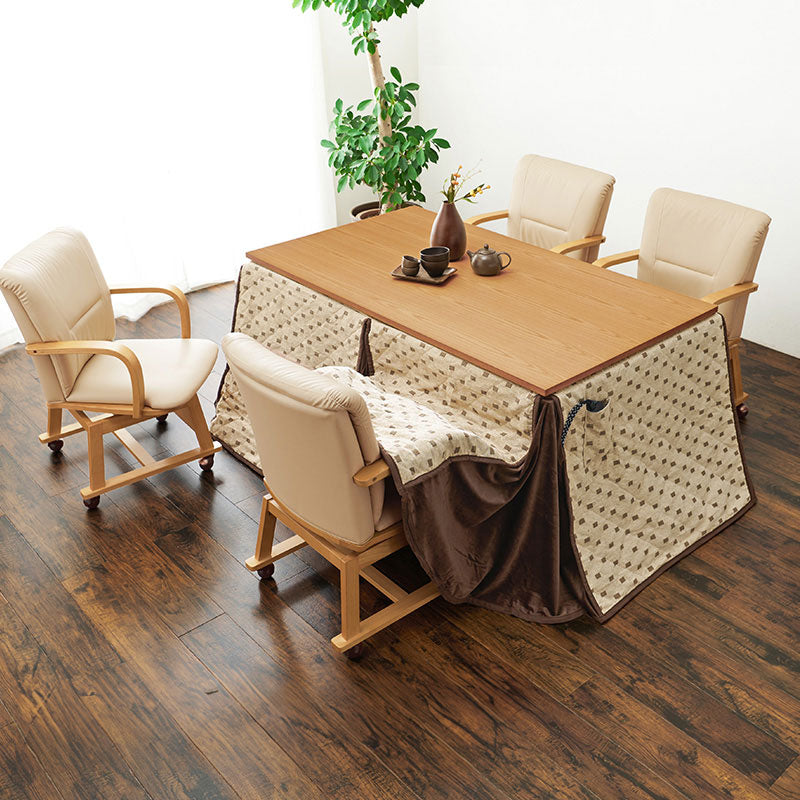 ダイニングテーブル・チェア・こたつ布団6点セット ハイタイプ幅150cm