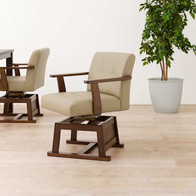 高さ調節が可能な回転式ダイニングチェア