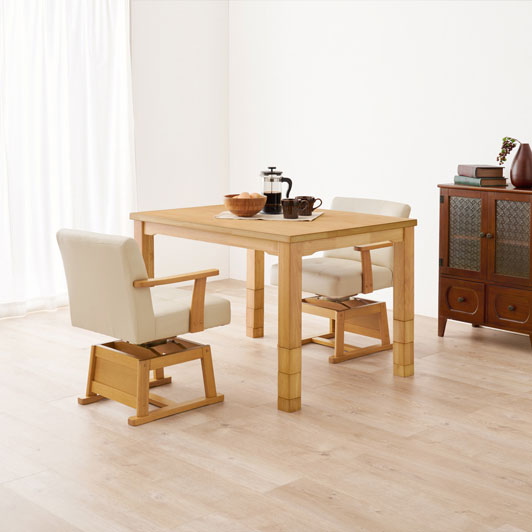 ダイニングこたつテーブル 幅105cm 高さ6段階調節 ※テーブル単品