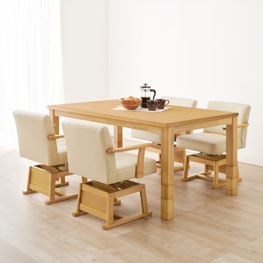 【開梱設置配送】ダイニングこたつテーブル 幅150cm 高さ6段階調節 ※テーブル単品