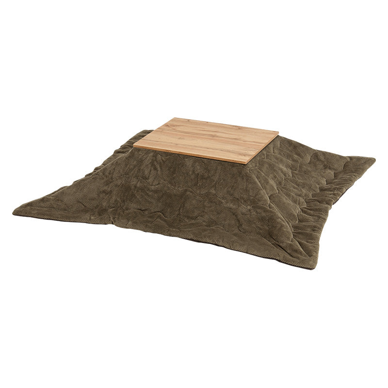 リアルな素材感を再現した天板が特徴的なコンパクトサイズこたつテーブル+なめらかな肌触りのこたつ掛け布団セット