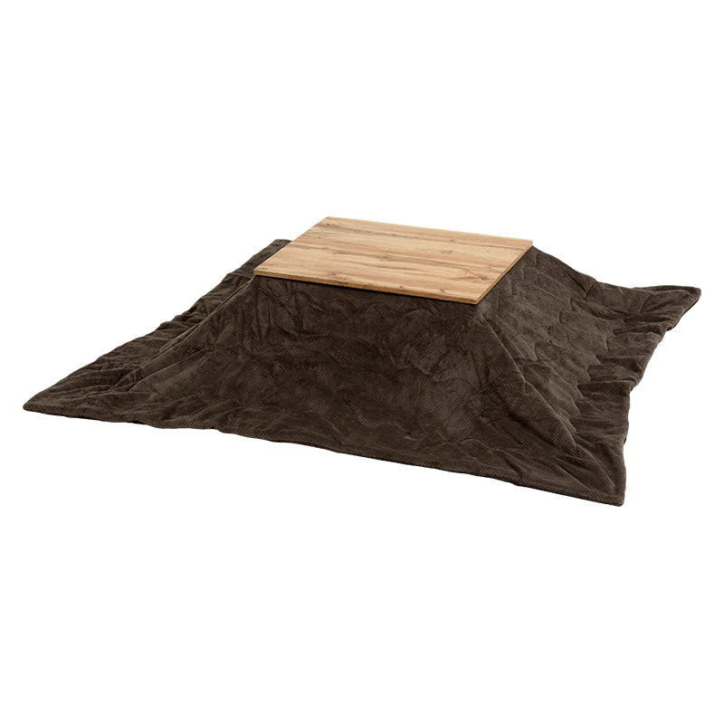 リアルな素材感を再現した天板が特徴的なコンパクトサイズこたつテーブル+なめらかな肌触りのこたつ掛け布団セット