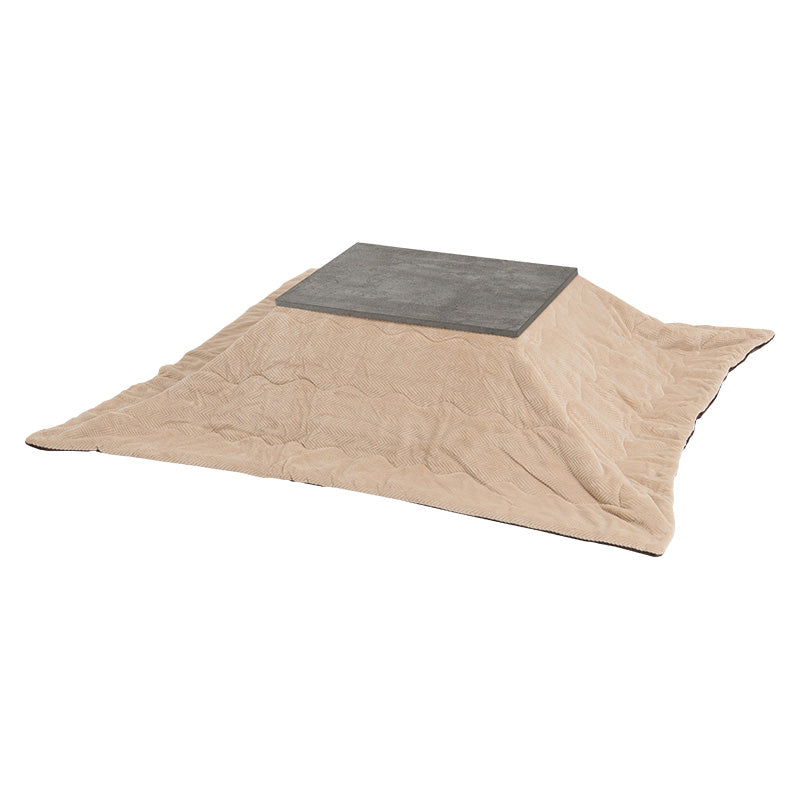 リアルな素材感を再現した天板が特徴的なコンパクトサイズこたつテーブル+なめらかな肌触りのこたつ掛け布団セット