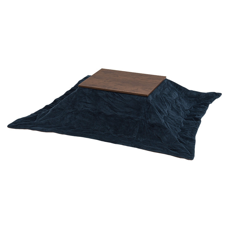 ヴィンテージテイストなコンパクトこたつテーブル+なめらかな肌触りのこたつ掛け布団セット