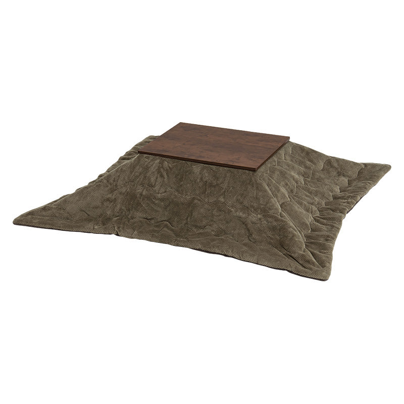 ヴィンテージテイストなコンパクトこたつテーブル+なめらかな肌触りのこたつ掛け布団セット