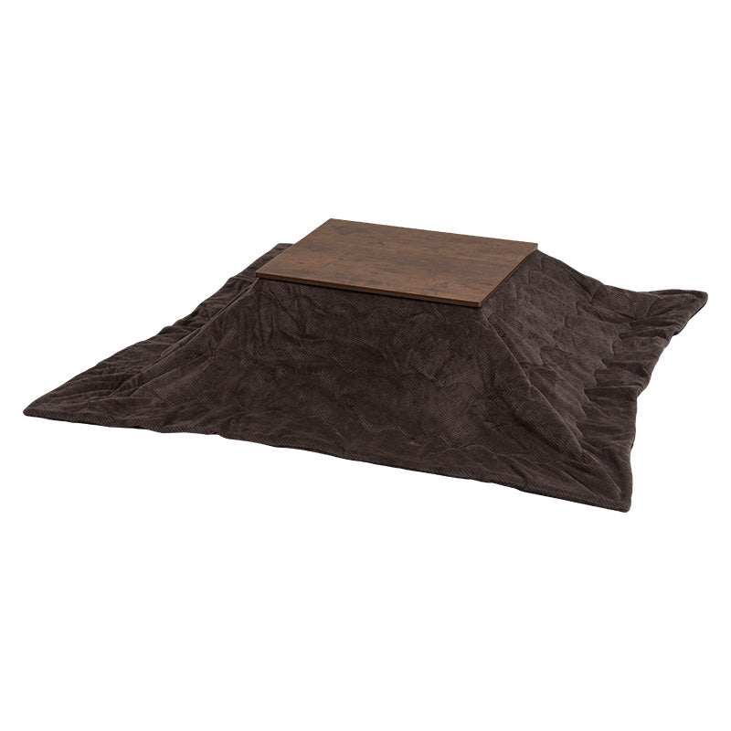 ヴィンテージテイストなコンパクトこたつテーブル+なめらかな肌触りのこたつ掛け布団セット