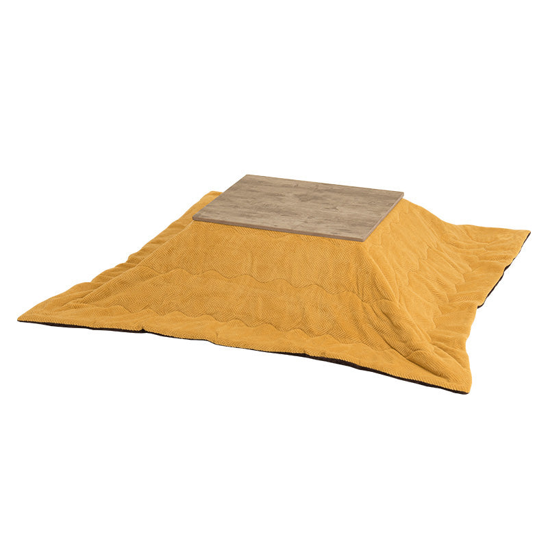 ヴィンテージテイストなコンパクトこたつテーブル+なめらかな肌触りのこたつ掛け布団セット