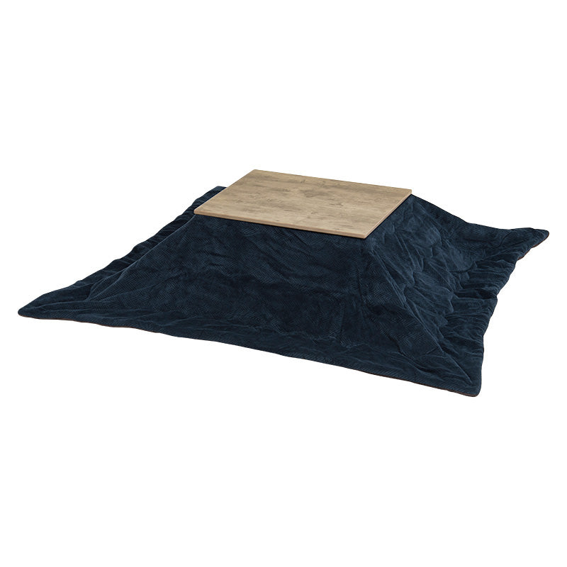 ヴィンテージテイストなコンパクトこたつテーブル+なめらかな肌触りのこたつ掛け布団セット