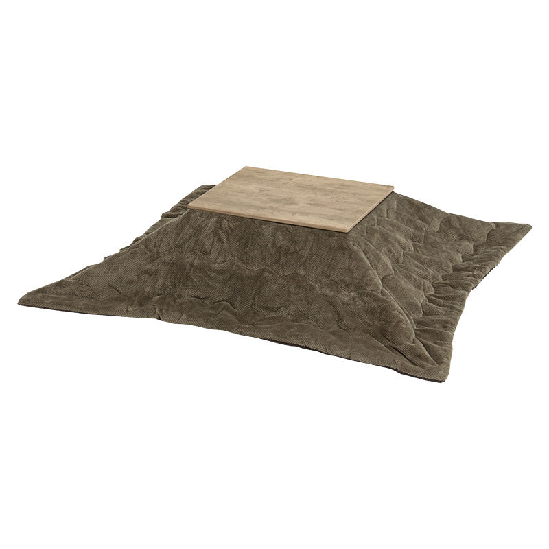 ヴィンテージテイストなコンパクトこたつテーブル+なめらかな肌触りのこたつ掛け布団セット