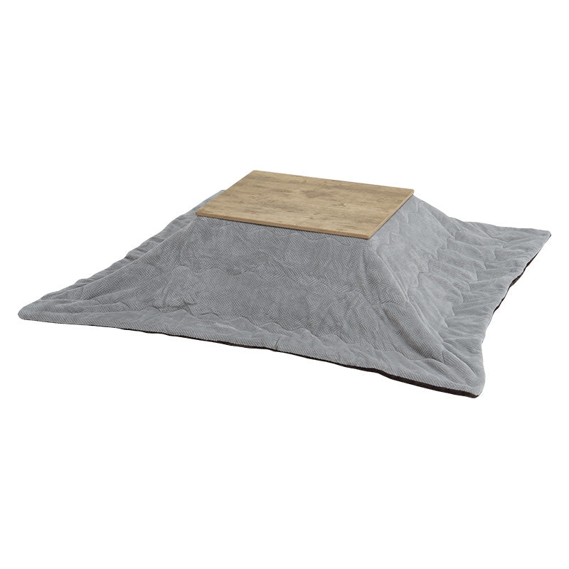 ヴィンテージテイストなコンパクトこたつテーブル+なめらかな肌触りのこたつ掛け布団セット