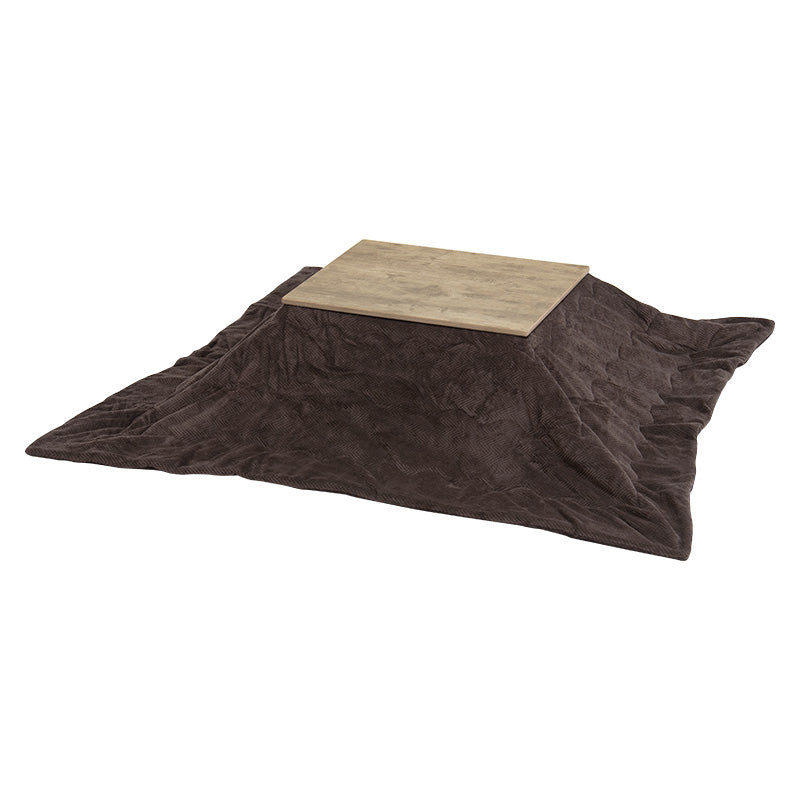 ヴィンテージテイストなコンパクトこたつテーブル+なめらかな肌触りのこたつ掛け布団セット