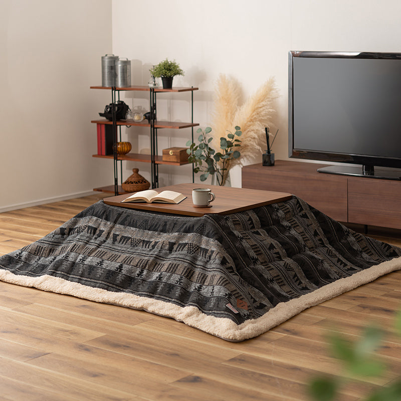 薄掛けこたつ布団 正方形 アクリル混素材でふっくら暖かい お部屋のアクセントになる2色展開