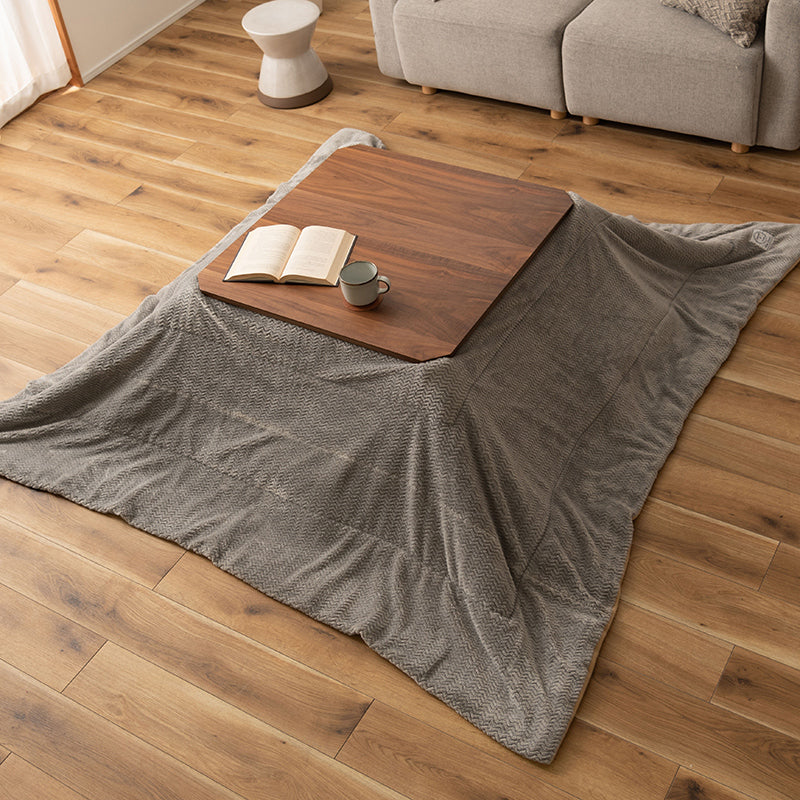 薄掛けこたつ布団 正方形 ずっと触れていたくなるなめらか立体柄 裏面フリースで熱を逃さない