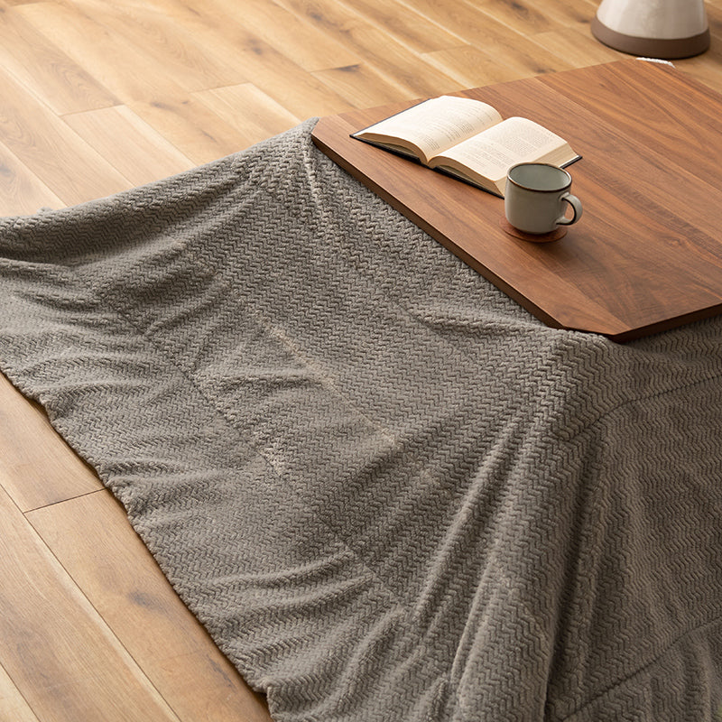 薄掛けこたつ布団 正方形 ずっと触れていたくなるなめらか立体柄 裏面フリースで熱を逃さない