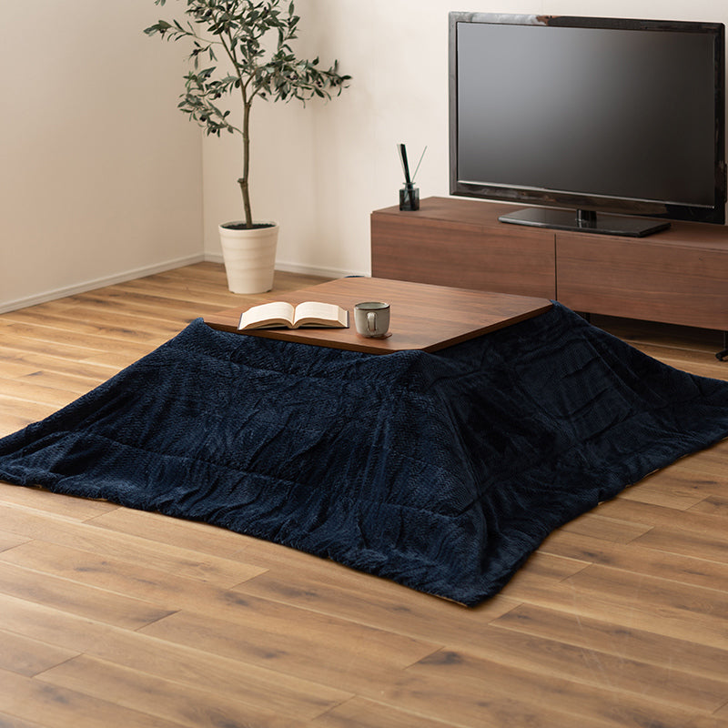 薄掛けこたつ布団 正方形 ずっと触れていたくなるなめらか立体柄 裏面フリースで熱を逃さない