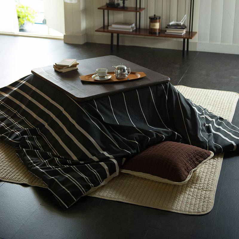 ヘリンボーン織りが心地よいモノトーンボーダーこたつ布団カバー ゼブラノ【Fab the Home】