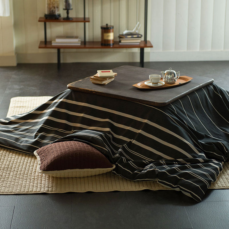 ヘリンボーン織りが心地よいモノトーンボーダーこたつ布団カバー ゼブラノ【Fab the Home】