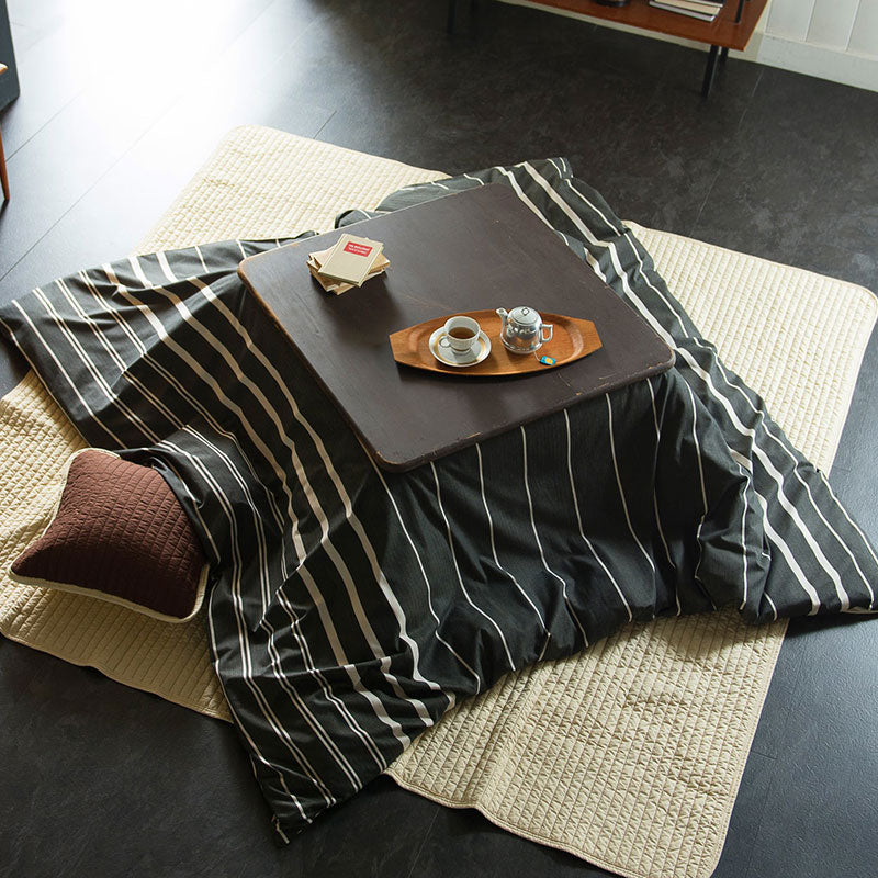 ヘリンボーン織りが心地よいモノトーンボーダーこたつ布団カバー ゼブラノ【Fab the Home】