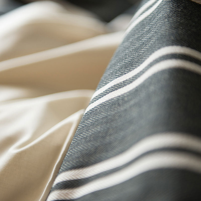 ヘリンボーン織りが心地よいモノトーンボーダーこたつ布団カバー ゼブラノ【Fab the Home】