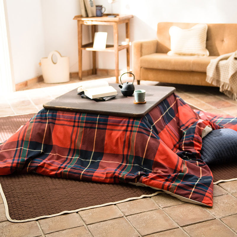 色糸が作るコントラストが美しいツイルチェックこたつ布団カバー ハイランド【Fab the Home】