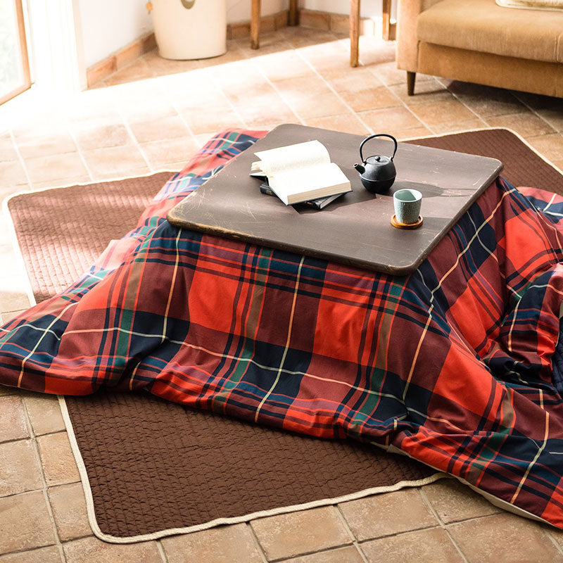 色糸が作るコントラストが美しいツイルチェックこたつ布団カバー ハイランド【Fab the Home】