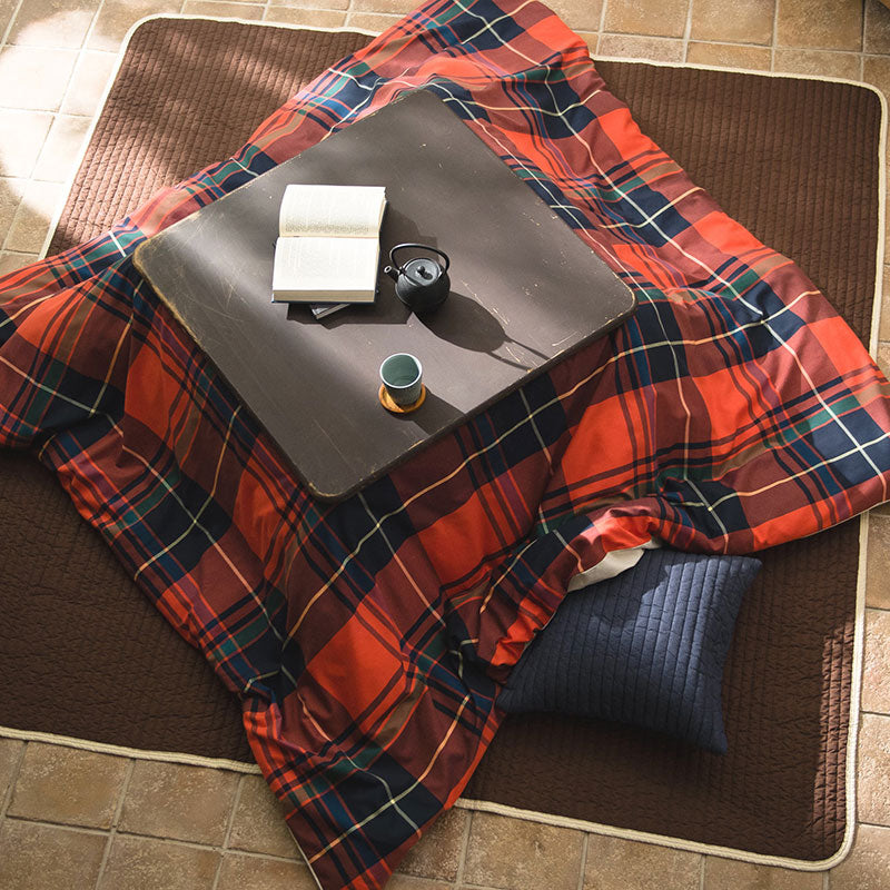 色糸が作るコントラストが美しいツイルチェックこたつ布団カバー ハイランド【Fab the Home】