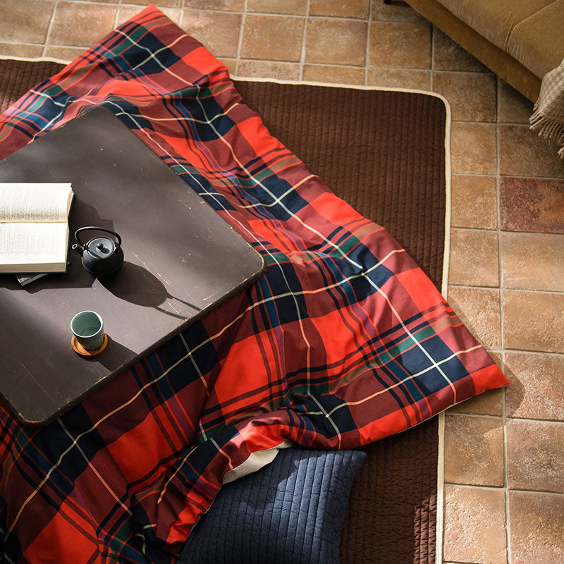 色糸が作るコントラストが美しいツイルチェックこたつ布団カバー ハイランド【Fab the Home】