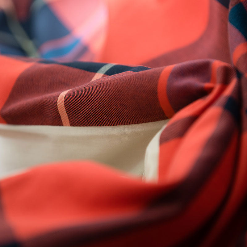 色糸が作るコントラストが美しいツイルチェックこたつ布団カバー ハイランド【Fab the Home】