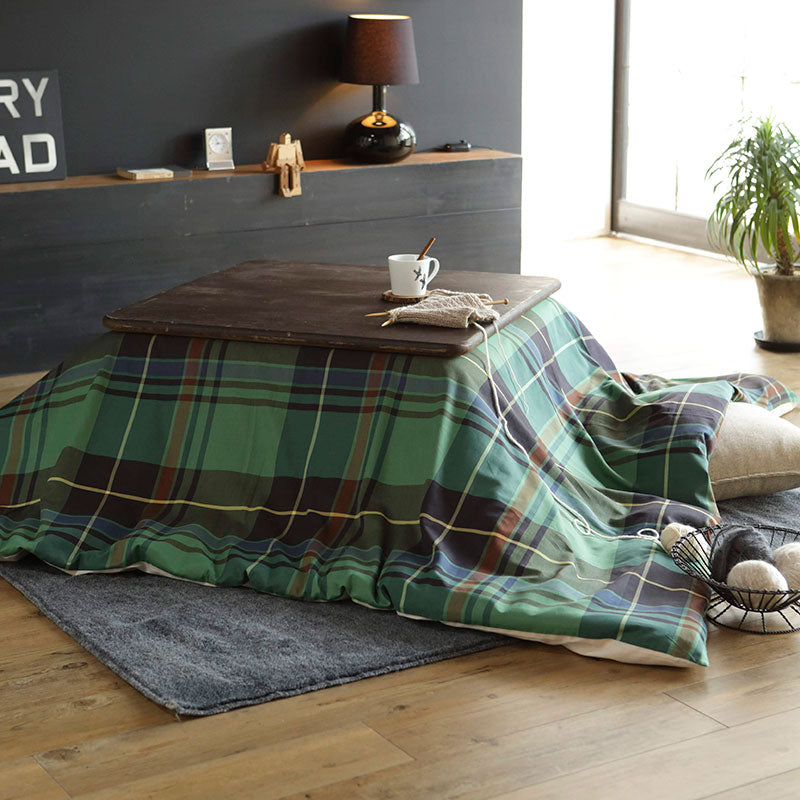 色糸が作るコントラストが美しいツイルチェックこたつ布団カバー ハイランド【Fab the Home】