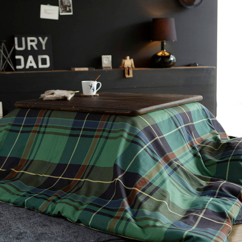 色糸が作るコントラストが美しいツイルチェックこたつ布団カバー ハイランド【Fab the Home】