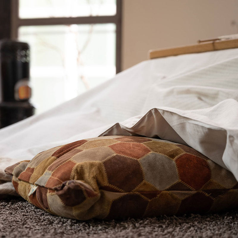 上品なストーン系にブルーが効いた先染めフランネルボーダーこたつ布団カバー レヴィ【Fab the Home】